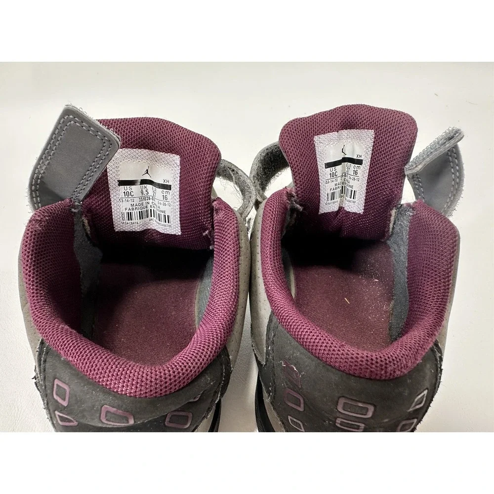 Nike‎ Air Jordan 1 Flight Toddler Size 10C 351028-047 Gray Purple Shoes